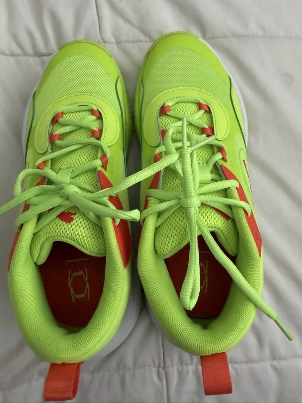 Puma Kids Neon Lime and Orange Athletic Sneakers